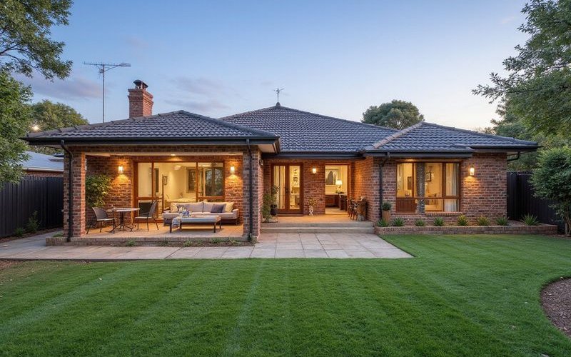 Bedford family home with backyard